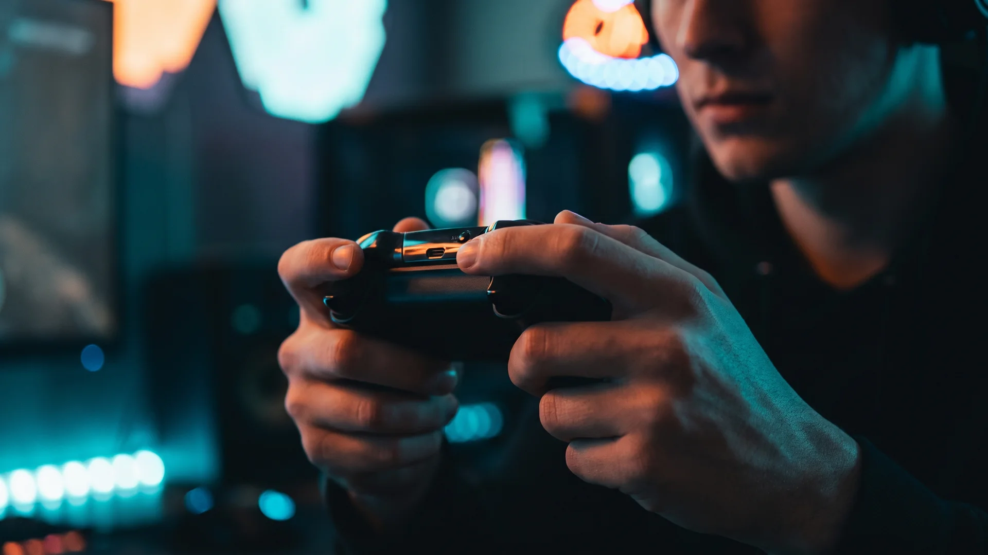 Hands holding a phone displaying an on-chain strategy game battle screen